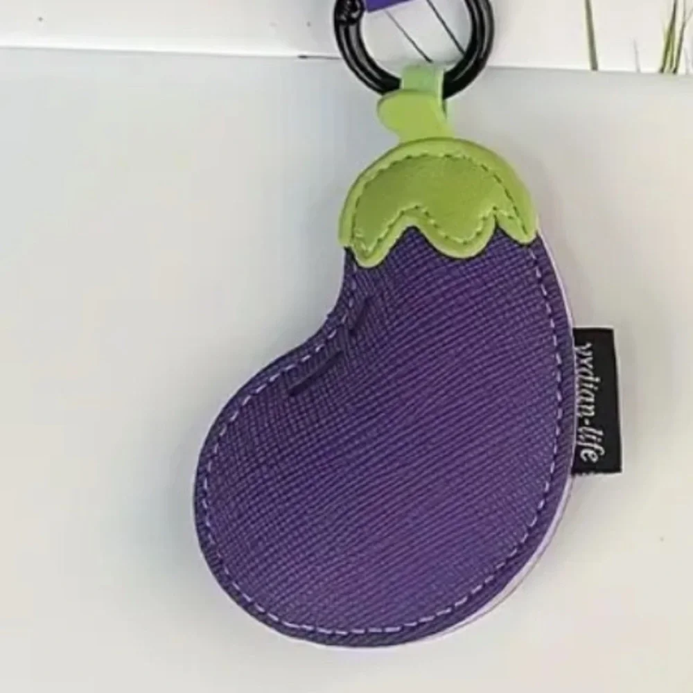 Purple Eggplant Purse Charm Keychain – Cute Fruit Bag Accessory – NWT